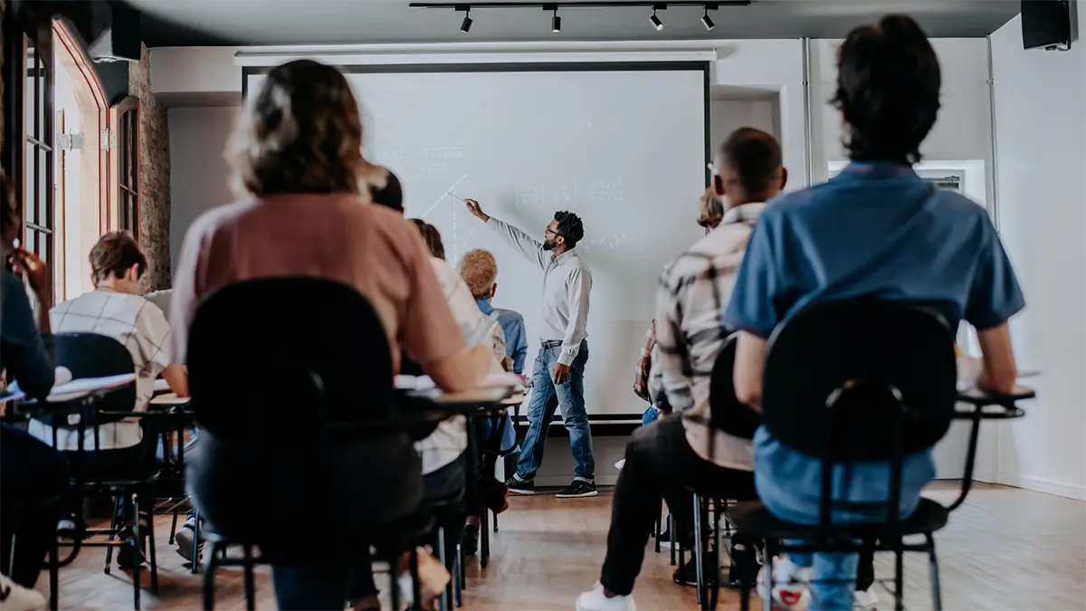 adults in a classroom attending a class